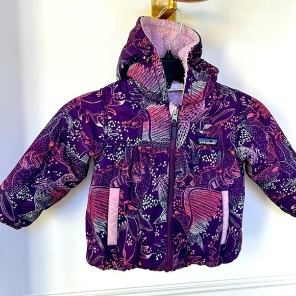 Patagonia Kids Toddler Reversible Puffer Hoody Jacket size 2 Purple